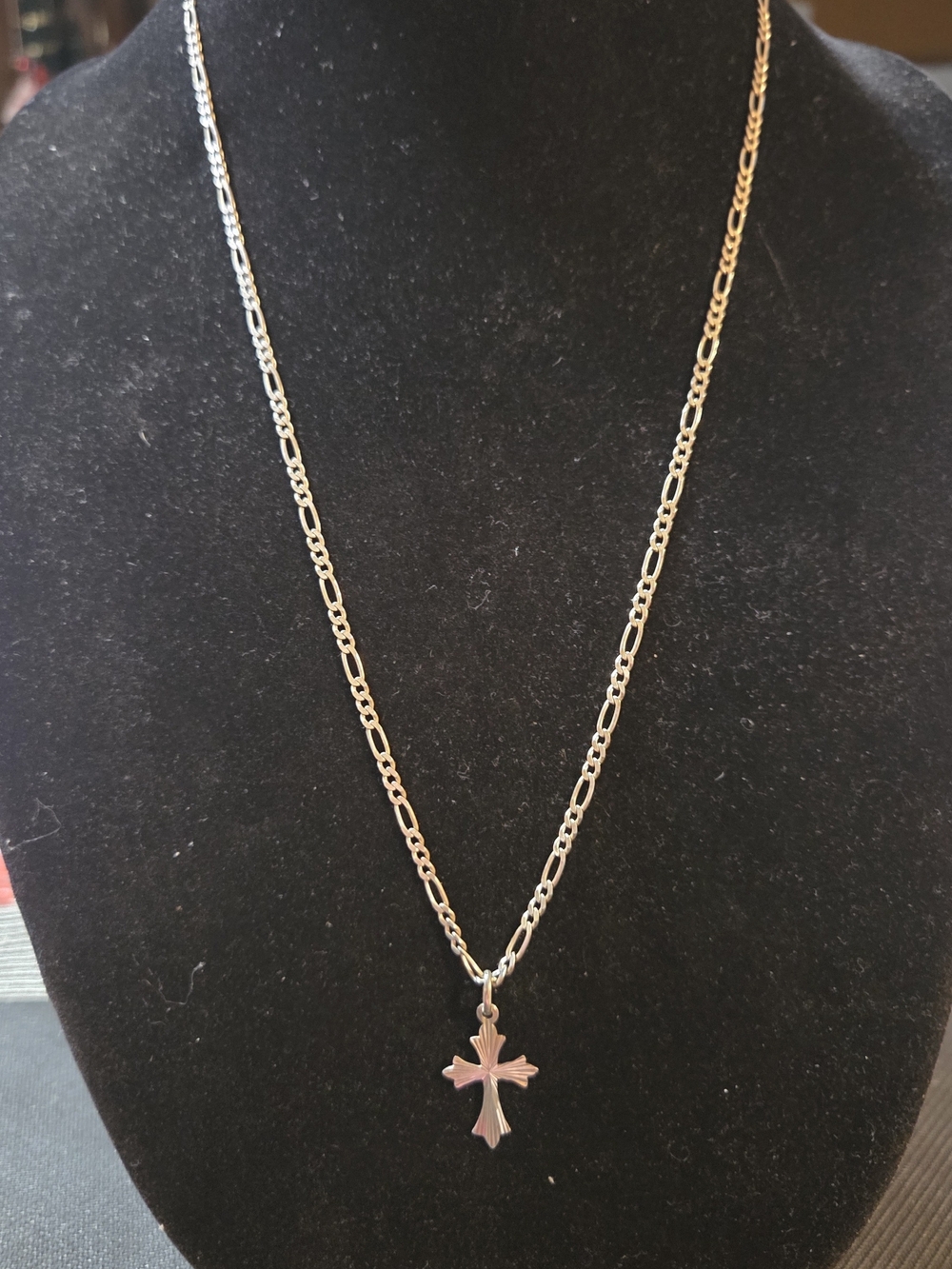 Sterling Cuban Chain Sterling Cross Pendant